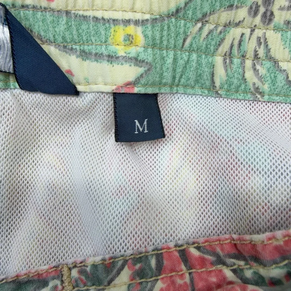 Polo Ralph Lauren Swim Shorts Mens Medium Green Aloha Hawaii Trunks Surf Beach